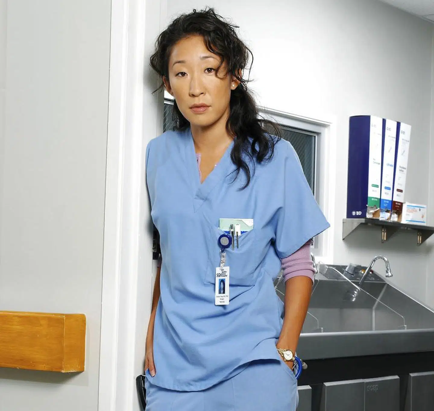 Sandra Oh så sådan her ud, da hun spillede med i 'Greys hvide verden'.