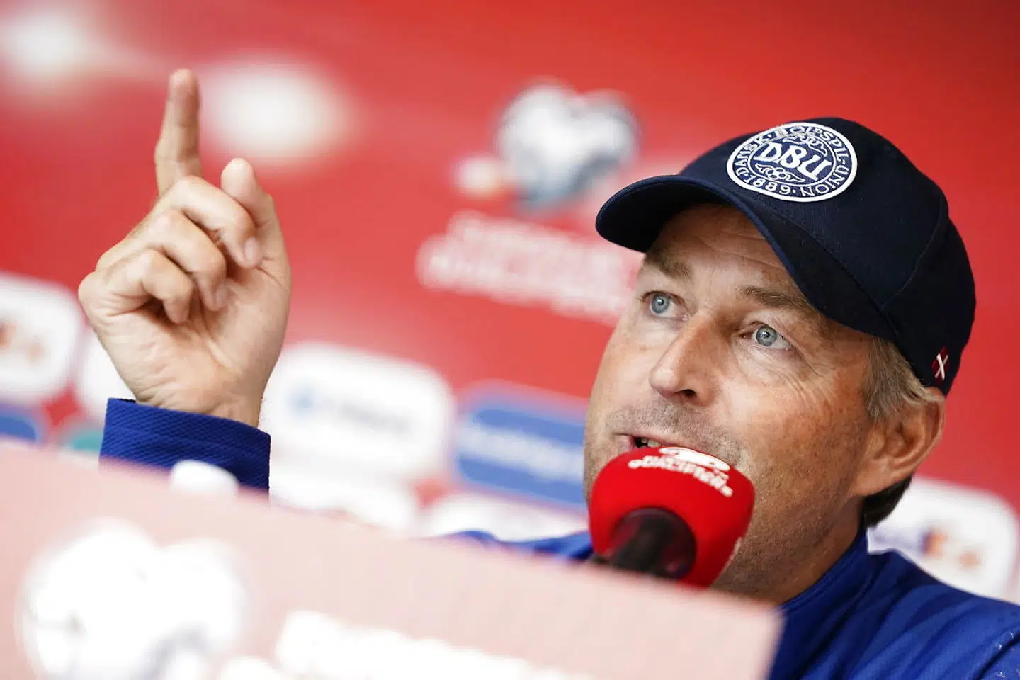 Det danske fodboldlandshold holder pressemøde og træner inden VM-kvalifikationskampen mod Færøerne, Torsvøllur stadion i Thorshavn, fredag den 3. september 2021.