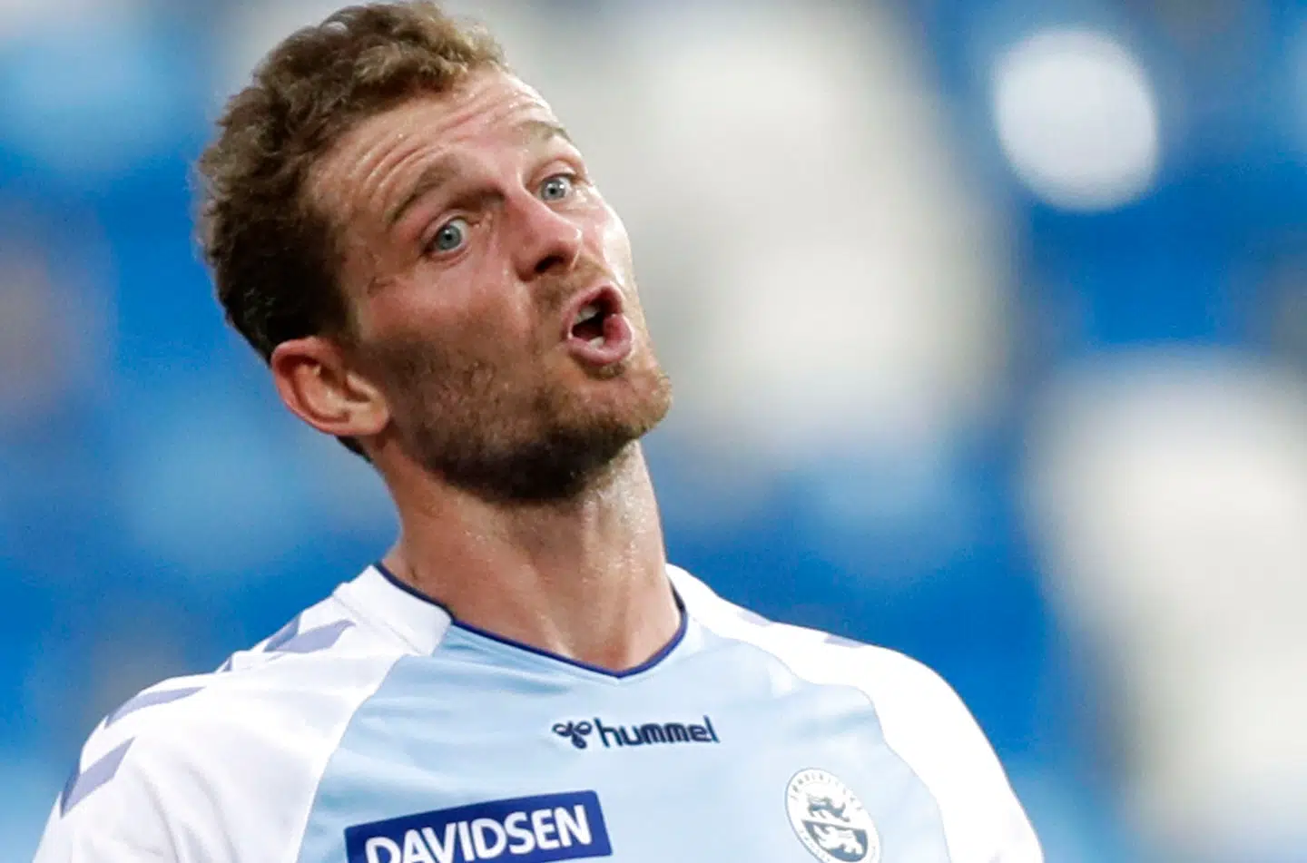 Johan Absalonsen iført Sønderjyske-trøjen, hvor han også sluttede sin karriere.