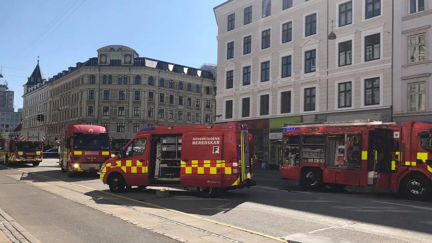 Der er fire brandbiler til stede. Foto: B.T.