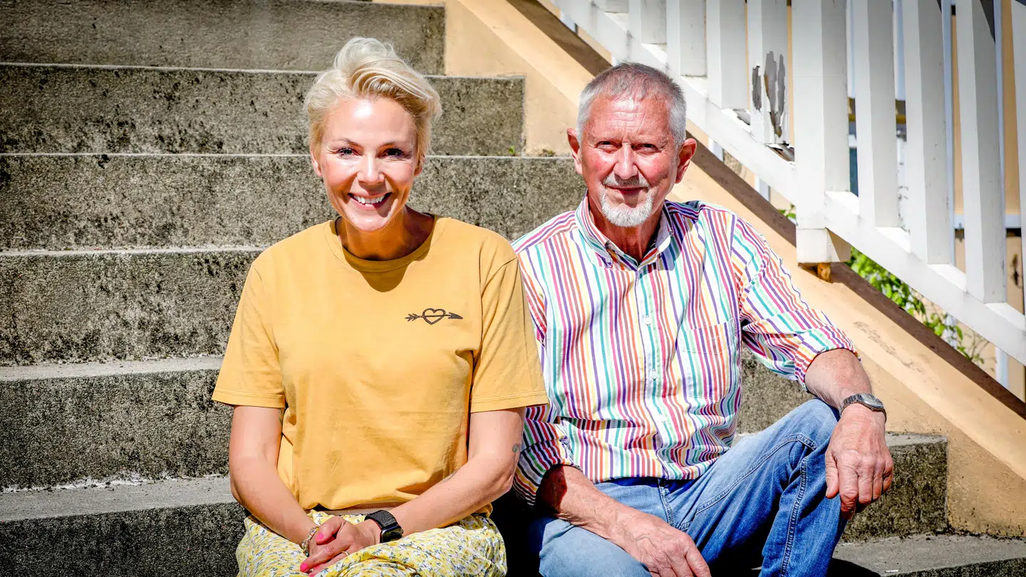 Svend med programmets vært, Lene Beier.