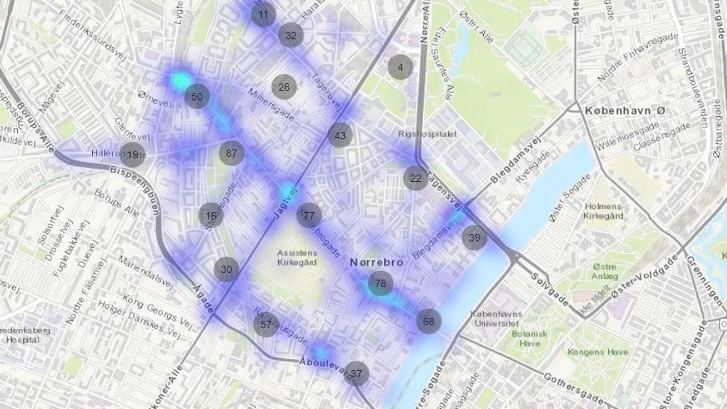På særligt en strækning sker der mange ulykker på Nørrebro. Foto: RN