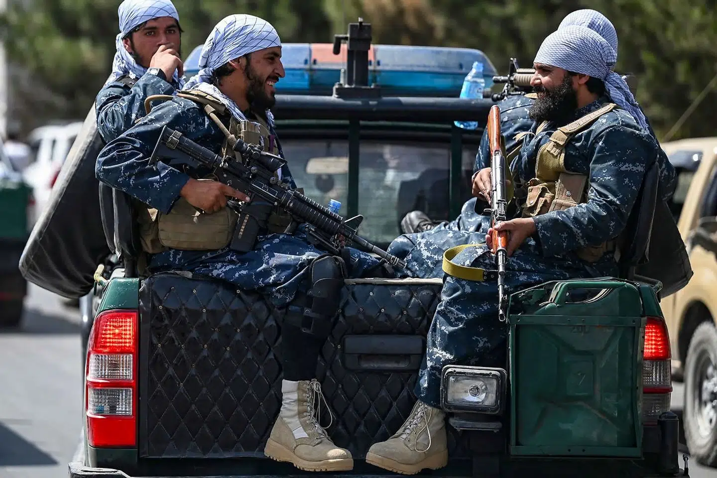 Taliban krigere fotograferet i Kabul.