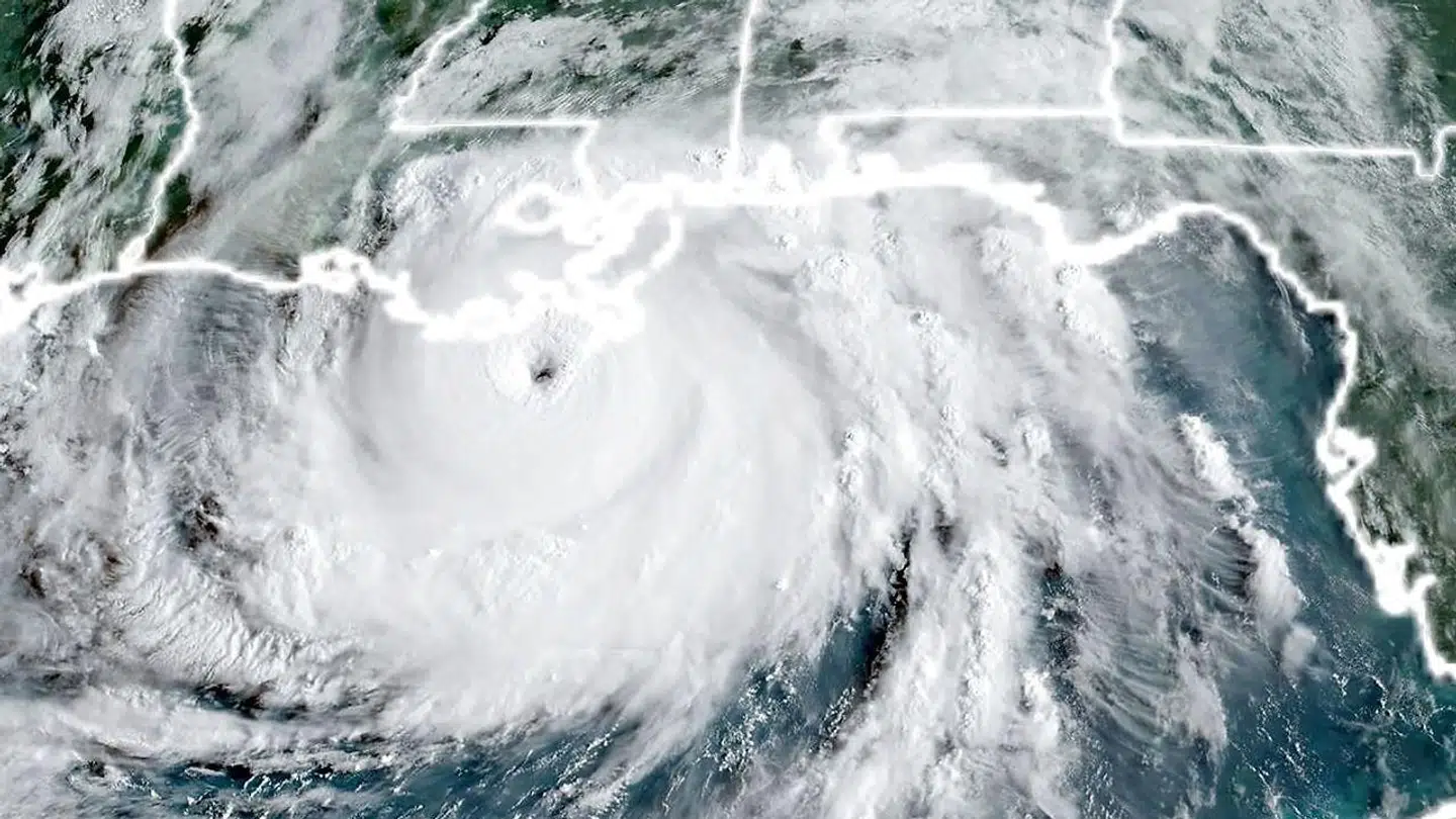 Sådan så orkanen Ida ud søndag, dansk tid. Orkanen var på det tidspunkt en af voldsomste i USAs historie.