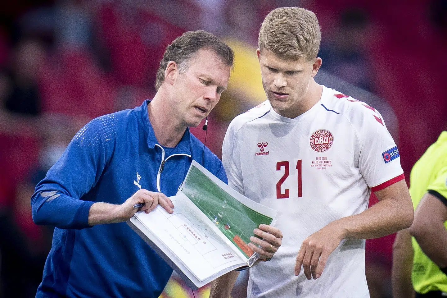 Andreas Cornelius er skadet og misser de kommende tre VM-kvalifikationskampe. Liselotte Sabroe/Ritzau Scanpix
