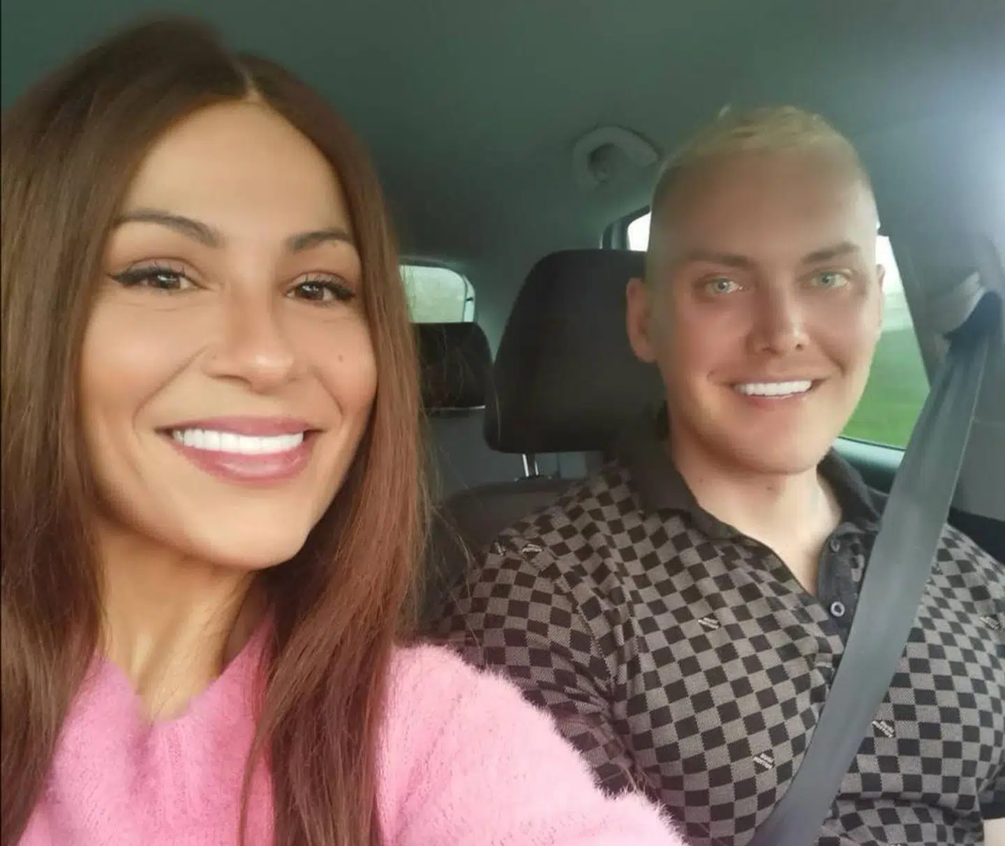 Simona Chira og Patrick Teichert efter ulykken. Privatfoto.