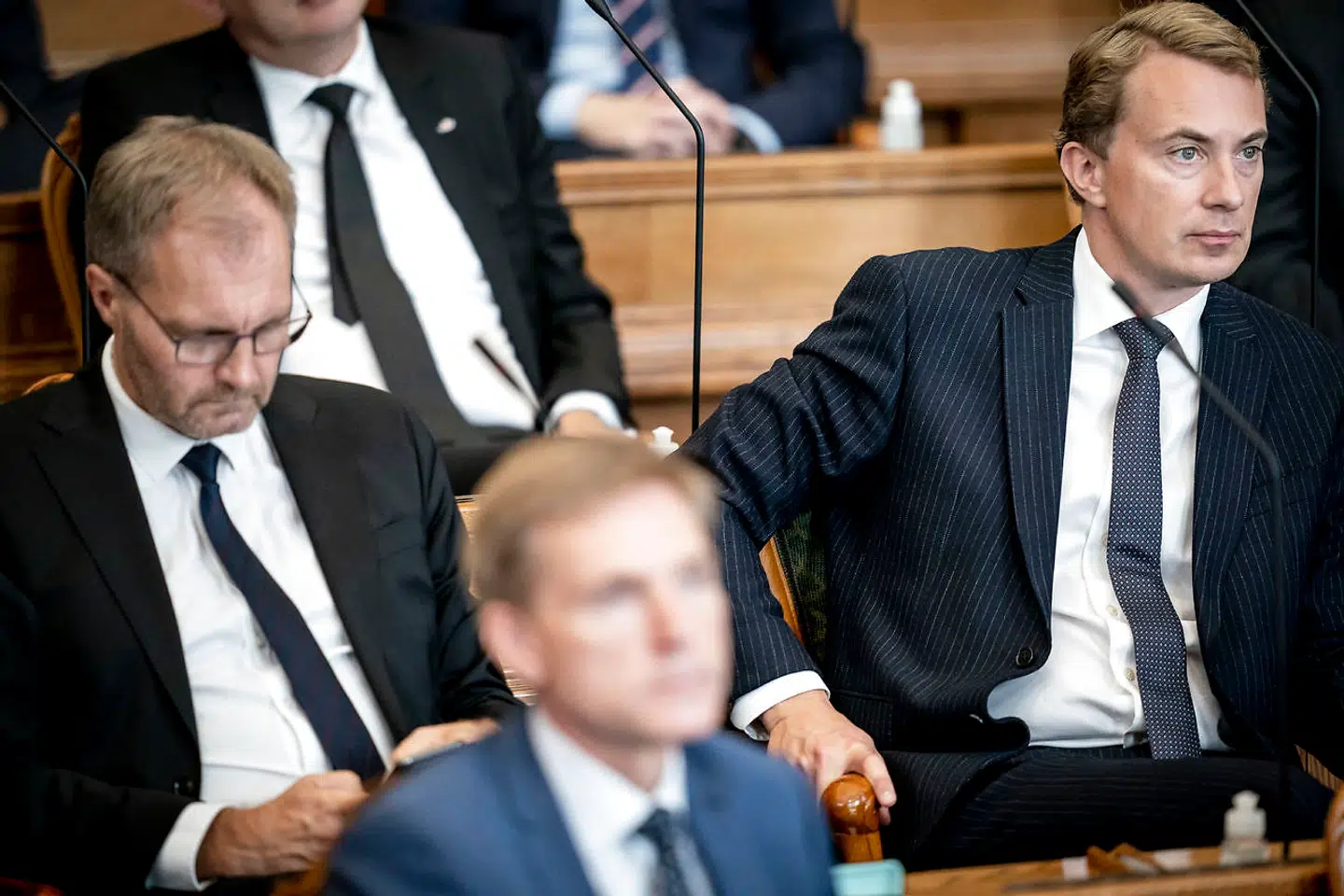 Peter Skaarup, Kristian Thulesen Dahl og Morten Messerschmidt under Folketingets åbning tirsdag 6. oktober 2020.