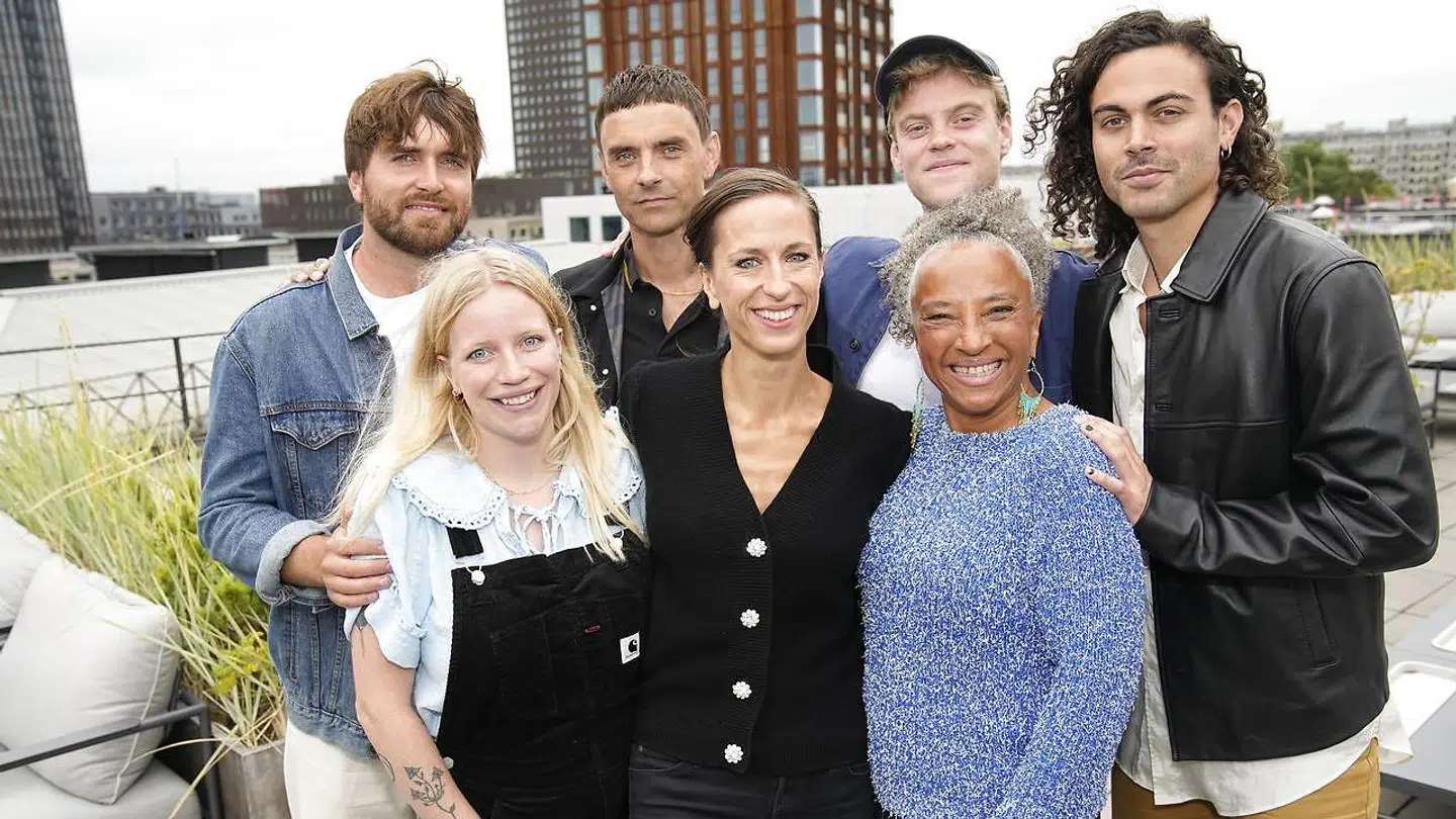 Årets hold af musikere til pressemøde på TV 2's Toppen af Poppen, onsdag den 25. august 2021.