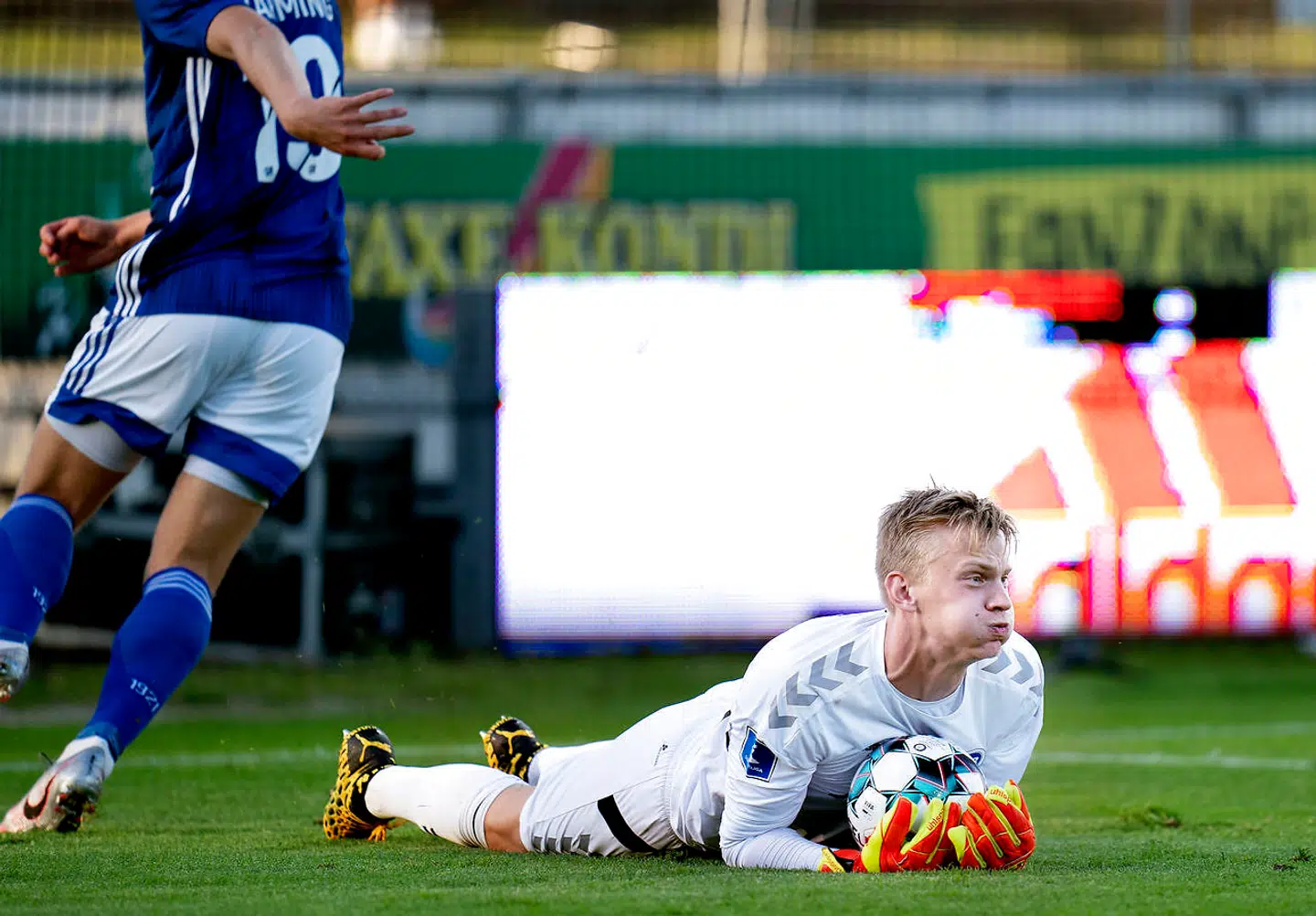 OBs Oliver Christensen under superligakampen mellem Lyngby Boldklub - OB på Lyngby Stadion, mandag den 22 juni 2020.. (Foto: Liselotte Sabroe/Ritzau Scanpix)