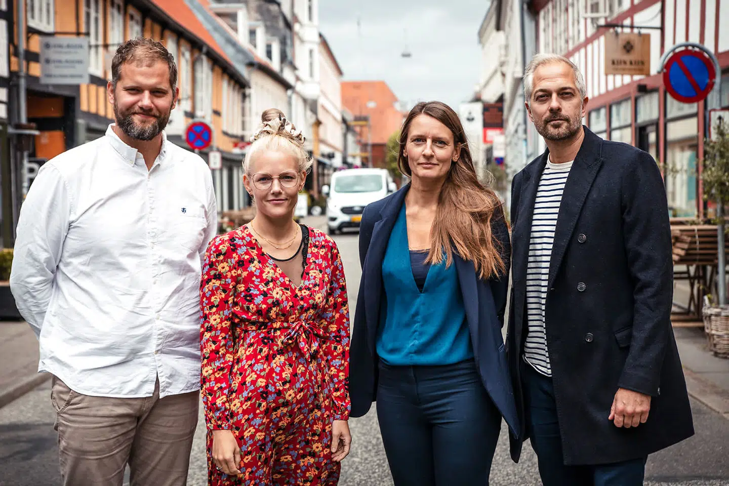 Fra venstre: Kenneth Elkjær, redaktør for Aarhus, Mette Bentzen, redaktør for Aalborg, Louise Skovby, redaktør for Odense og Jonas Rathje, redkatør for København.