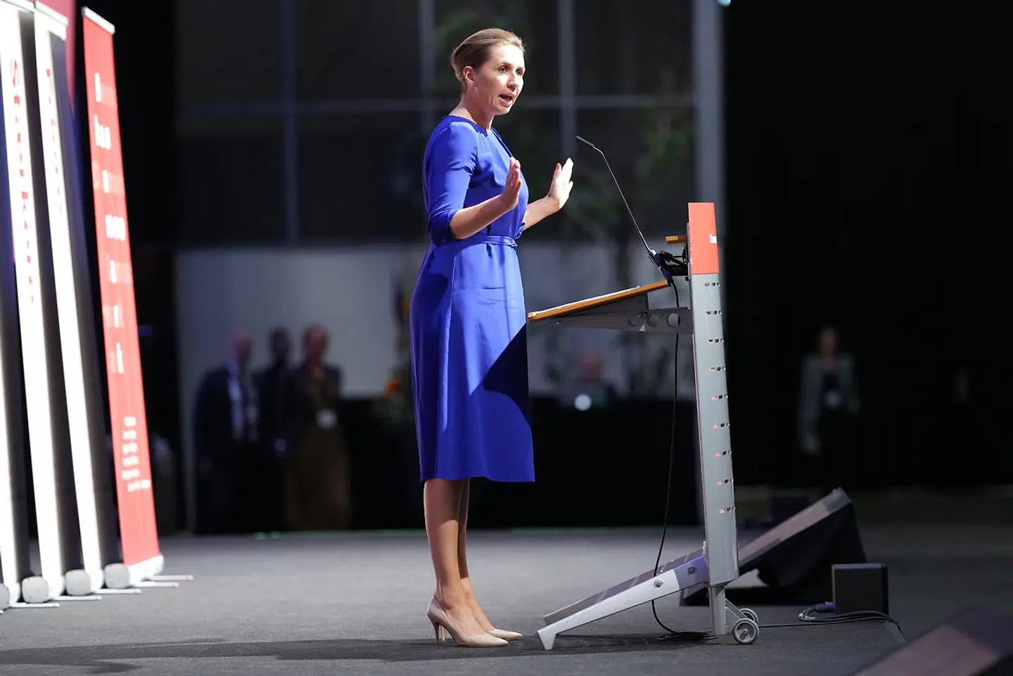 Statsminister Mette Frederiksen (S) er med ved en regeringskonference om fremtidens Danmark, som finder sted i Fredericia tirsdag den 24. august 2021. Konferencen byder på en række taler og workshops. Deltagerne vil blandt andre være repræsentanter fra erhvervslivet, civilsamfundet, arbejdsmarkedets parter, interesseorganisationer, uddannelsesinstitutioner samt politikere.