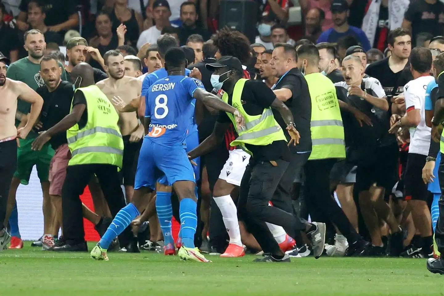 Marseille og Gerson tabte kampen 1-0, fordi de ikke kom tilbage på banen.