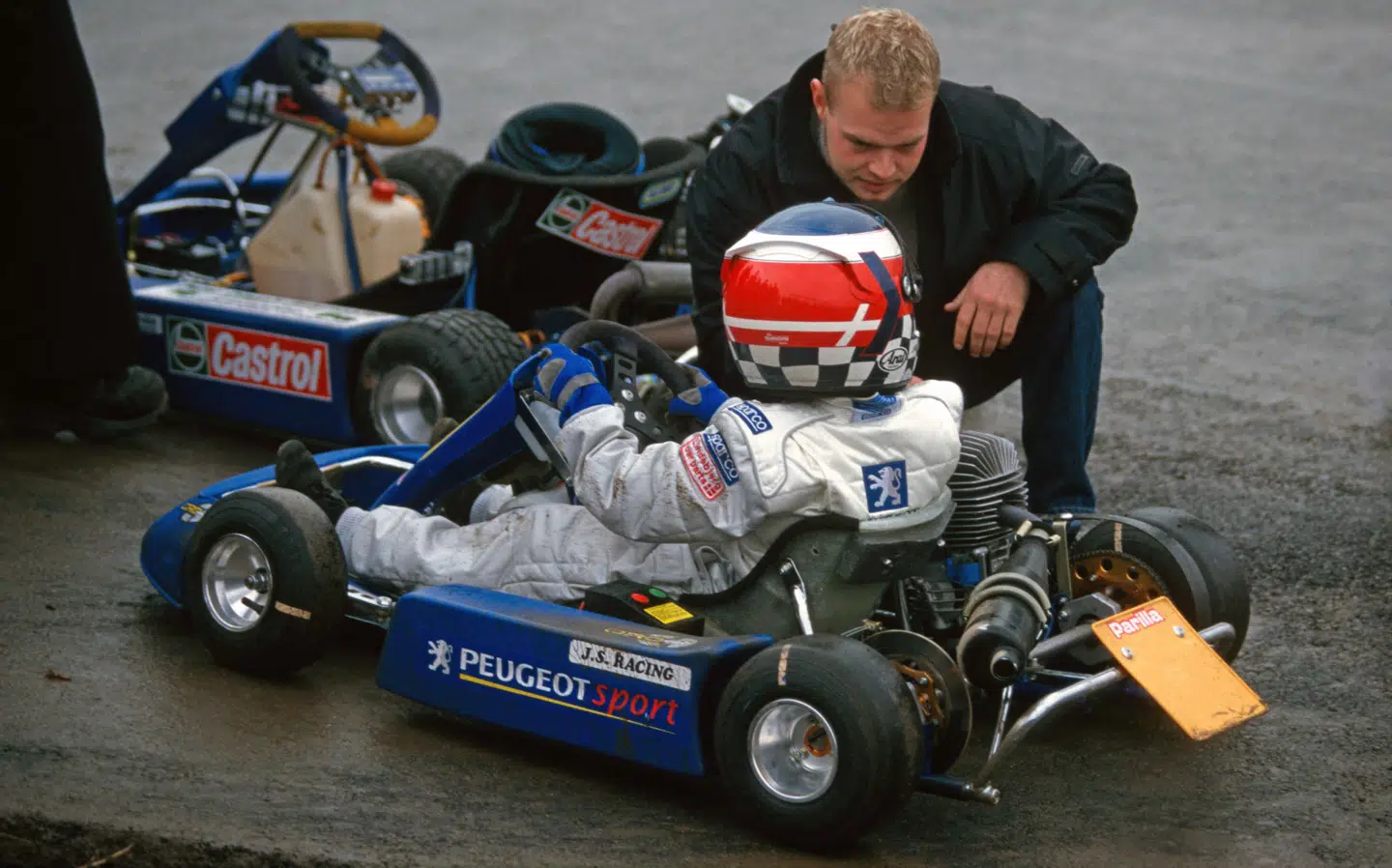 Kevin Magnussen i gokart med sin far Jan. I weekenden deler de en bil i 24-timers-løbet i Le Mans.