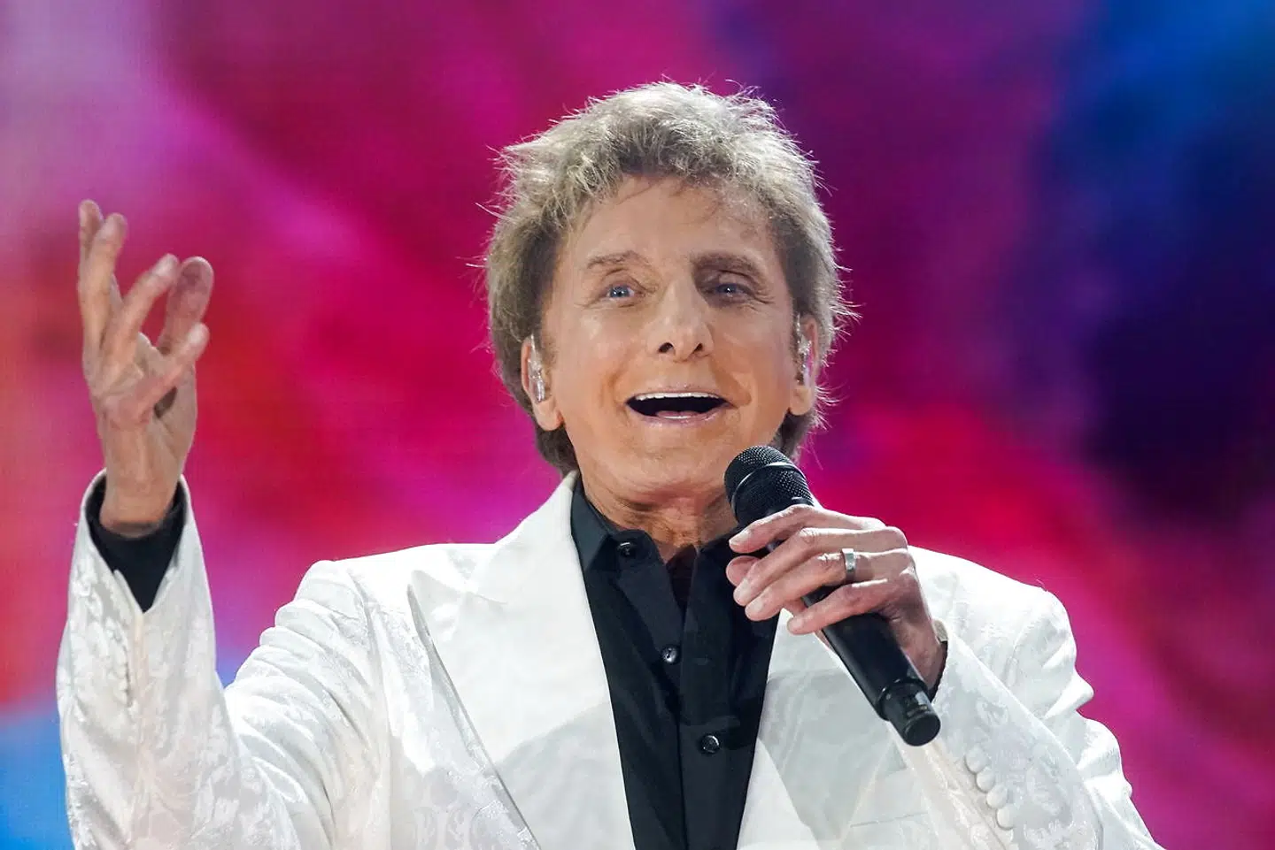 Sangeren Barry Manilow måtte afbryde sin optræden på grund af orkanen. Foto: Ritzau Scanpix.