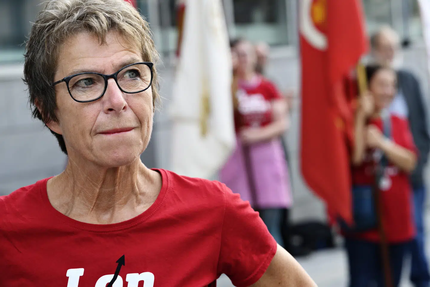 Ifølge formand for Dansk Sygeplejeråd Grete Christensen er der brug for hjælp udefra til at løse konflikten med arbejdsgiverne. Her ses hun efter et orienteringsmøde 11. august. (Arkivfoto) Philip Davali/Ritzau Scanpix