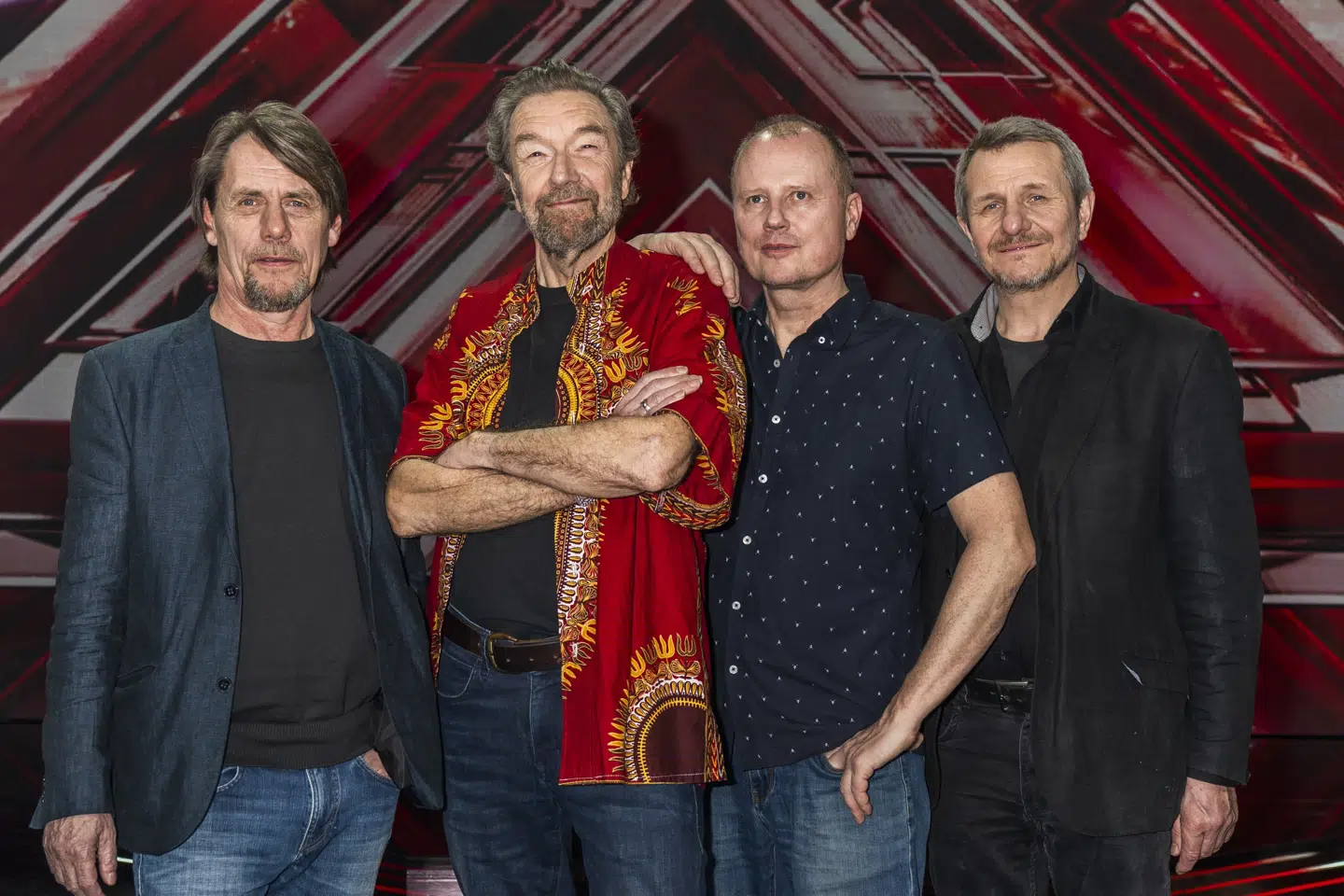 Dr. Rolf og Kanylerne består af fire herrer i alderen 60 til 70 år, og dermed er gruppen alderspræsidenter i årets 'X Factor'. Fra venstre Henrik Baunkilde, Ole Rolf Lassen, Klavess Larsen og Jens Holgersen. Martin Sylvest/Ritzau Scanpix