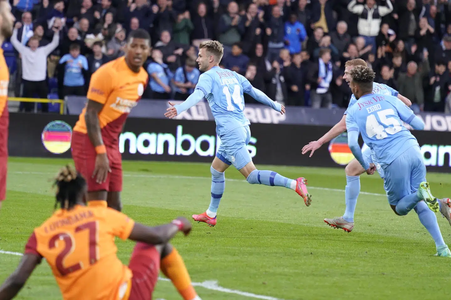 Randers FC scorede en enkelt pind i hjemmekampen mod tyrkiske Galatasaray. Henning Bagger/Ritzau Scanpix