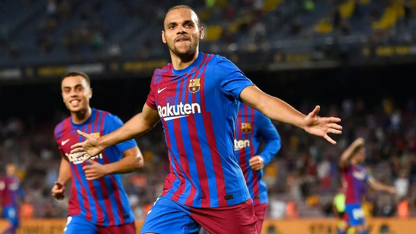 Martin Braithwaite jubler efter sin scoring.