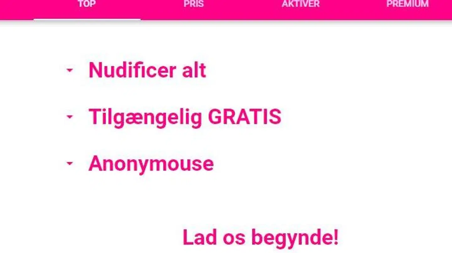 Sådan ser den danske brugerflade ud.