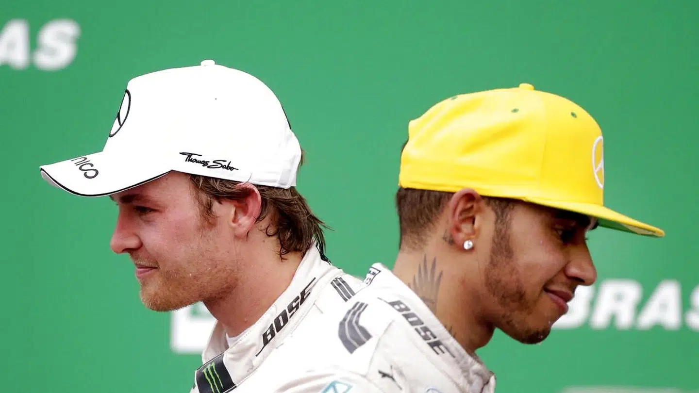 Nico Rosberg og Lewis Hamilton.