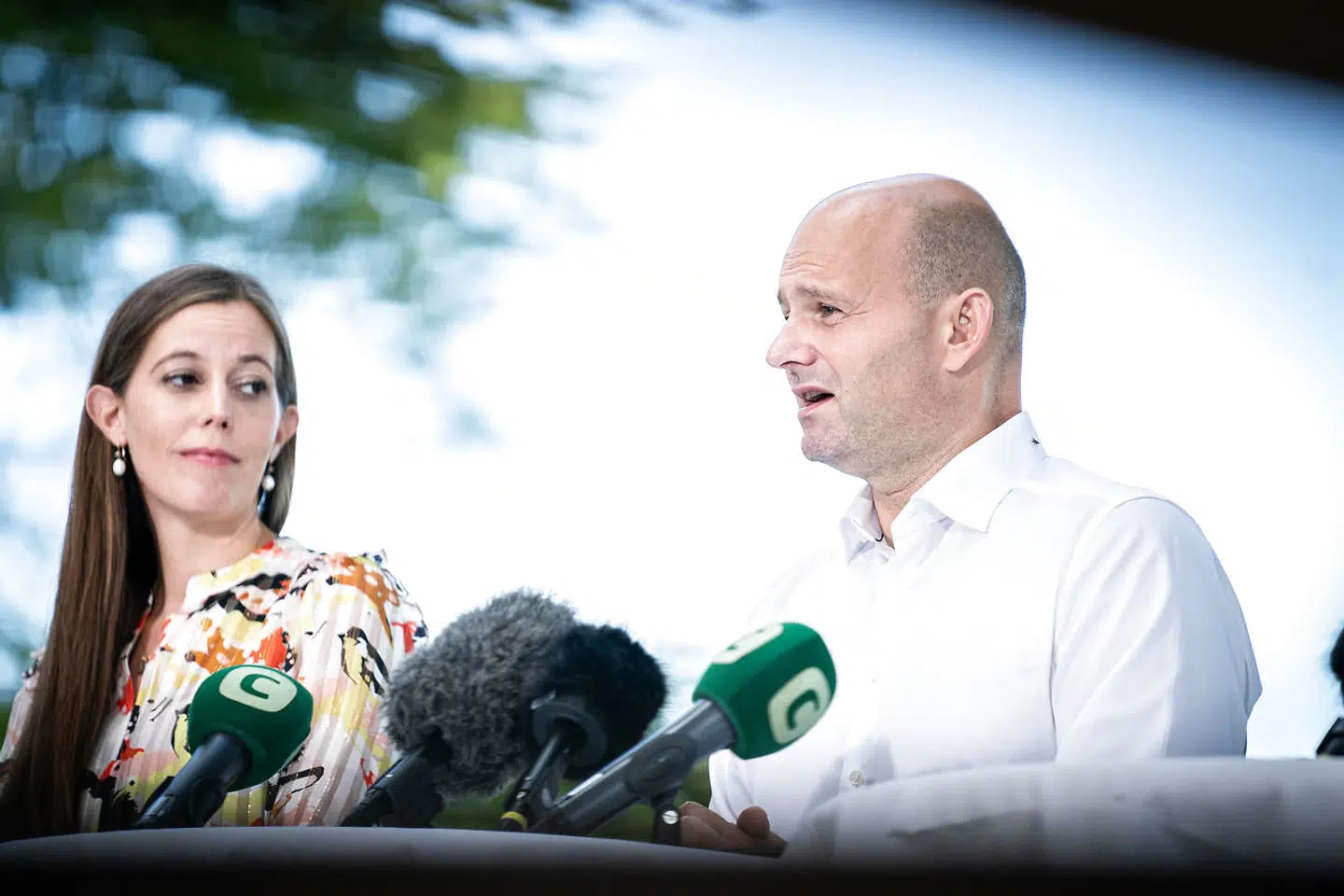 De Konservative holder sommergruppemøde onsdag i Nordsjælland. Her ses partiformand Søren Pape Poulsen og gruppeformand Mai Mercado ved sommergruppemødet i 2020.