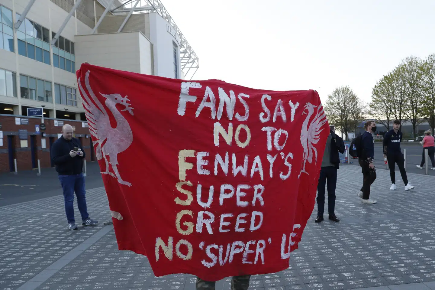 Liverpools fans var blandt dem, som højlydt protesterede over klubbens medvirken i Super League-projektet.