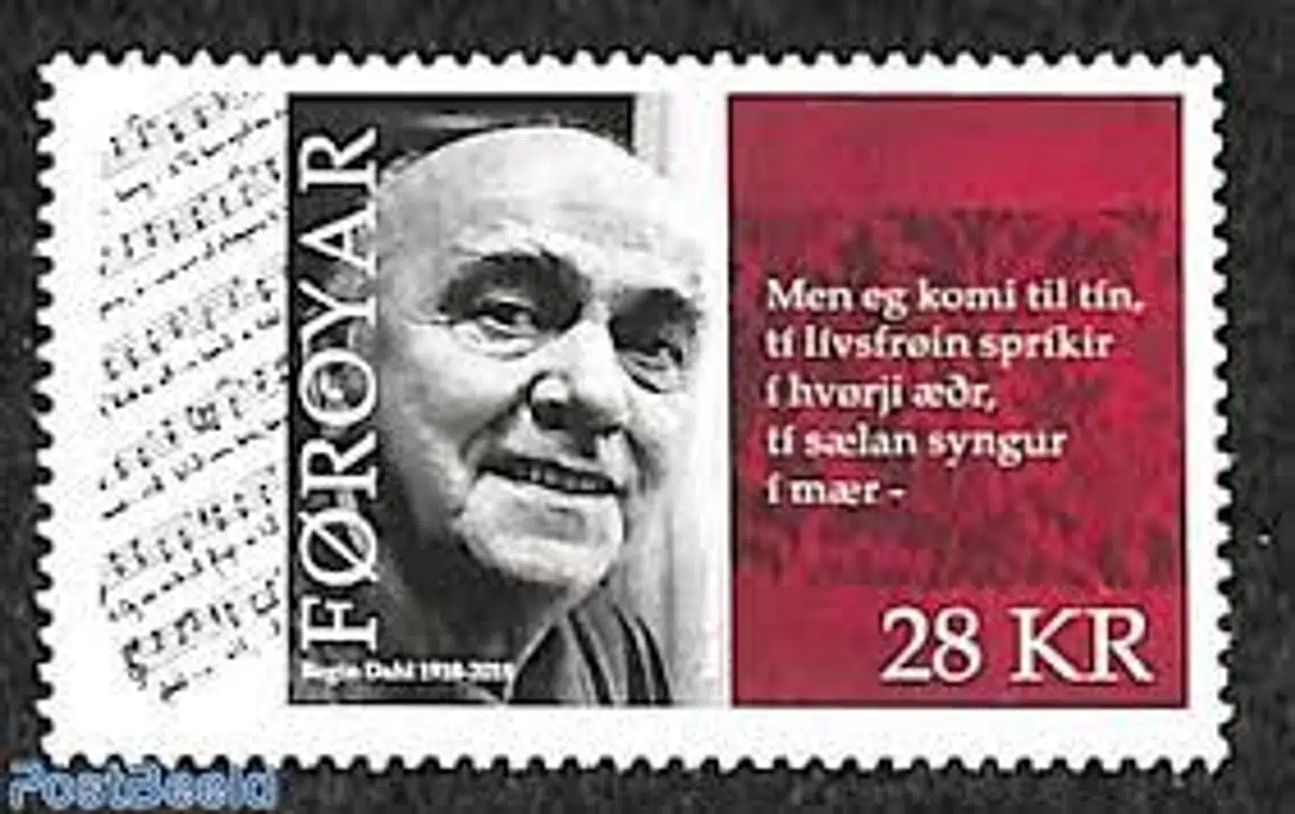 Min morfar, Regin Dahl, blev til et frimærke på Færøerne i forbindelse med, at han ville være blevet 100 år for to år siden.