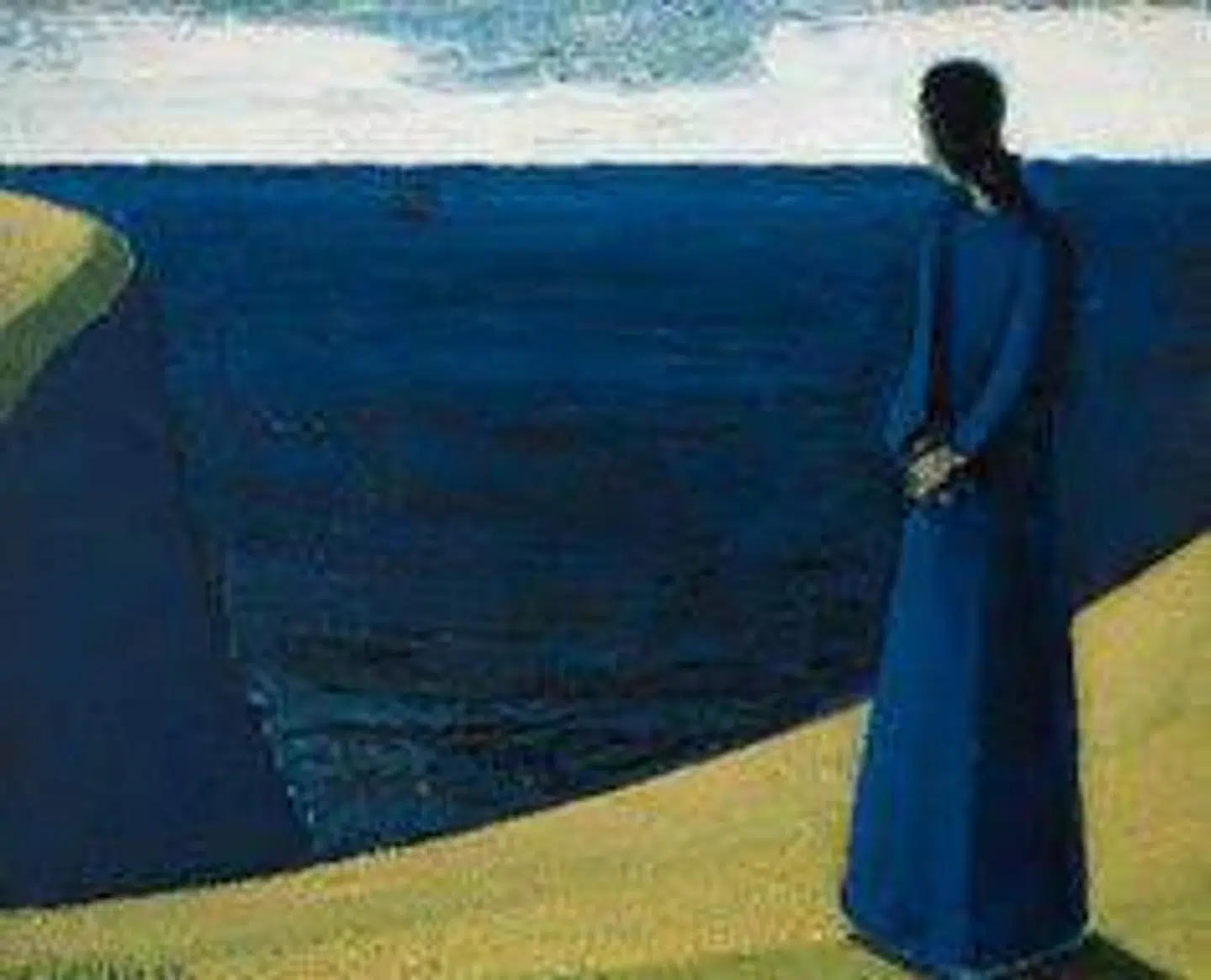 'Skibene Sejler' hedder dette billede af den fantastiske maler Samuel Jonsen-Mikines.