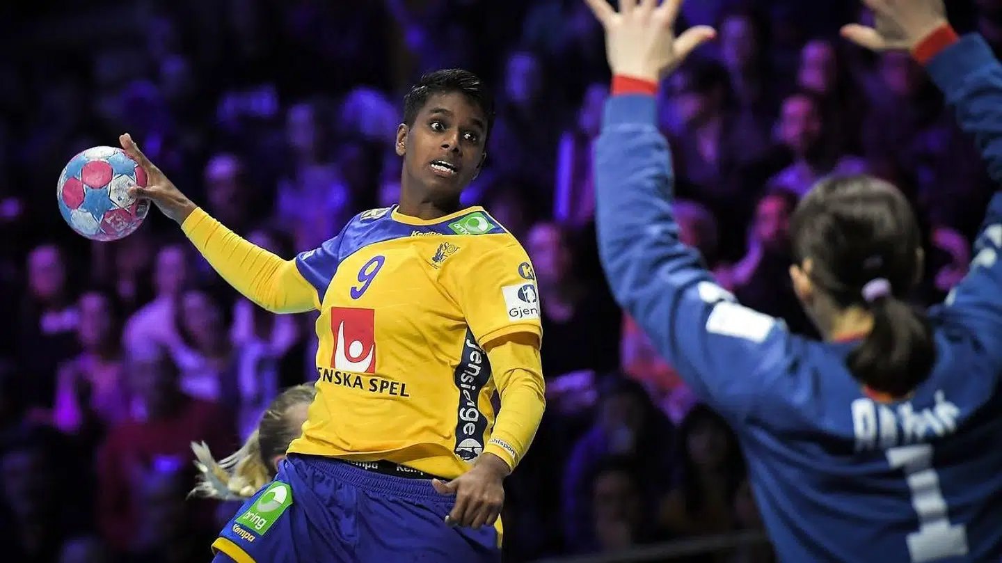 Louise Sand under EM-slutrunden i 2018.