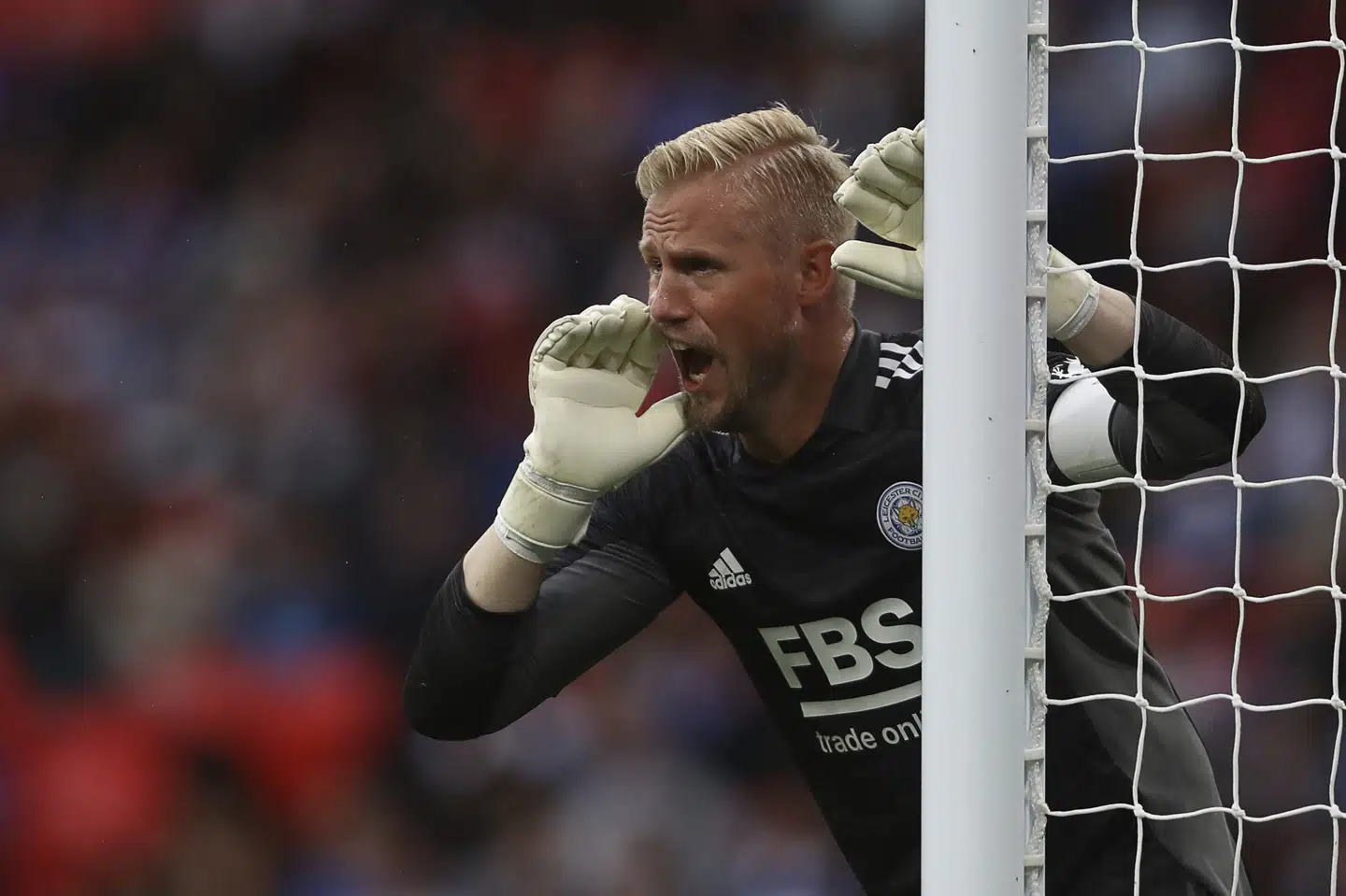 Kasper Schmeichel var lørdag med til at vinde Community Shield med Leicester, en slags engelsk Super Cup, hvor vinderne af FA Cuppen og Premier League fra den forgangne sæson mødes. Paul Terry/Ritzau Scanpix