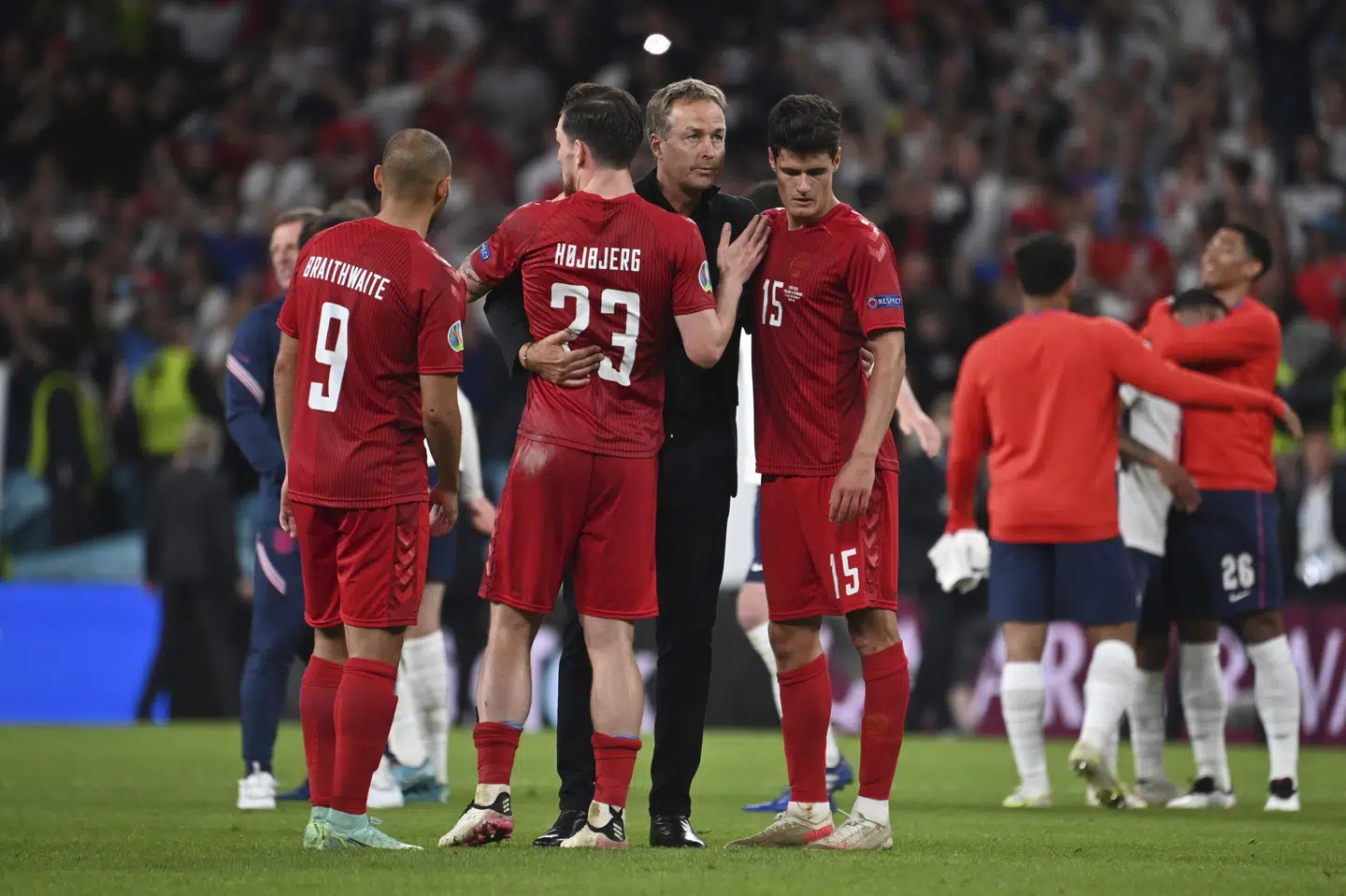 Kasper Hjulmand og Danmarks seneste kamp var semifinalenederlaget mod England ved EM. Frank Hoermann/Sven Simon/Ritzau Scanpix