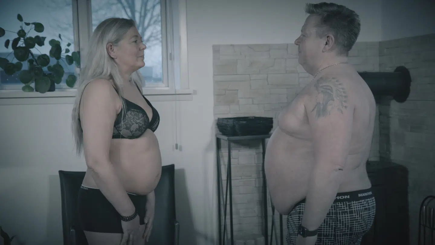 Tina Østergaard og Eilif Hedelund inden deres vægttab.