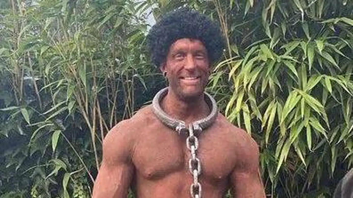 Et af de fotos, der er blevet delt fra den omtalte fest. Her manden, der var udklædt som sort slave.