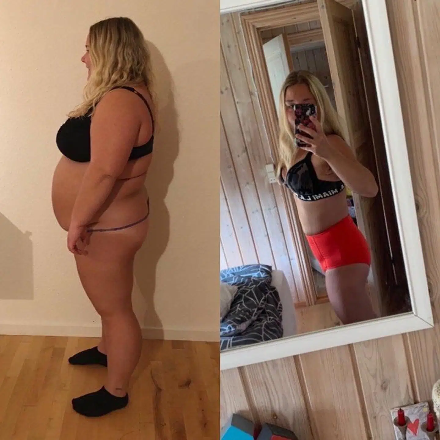 23-årige Frederikke Donvild har i løbet af de seneste tre år tabt sig 55 kilo. Privatfoto