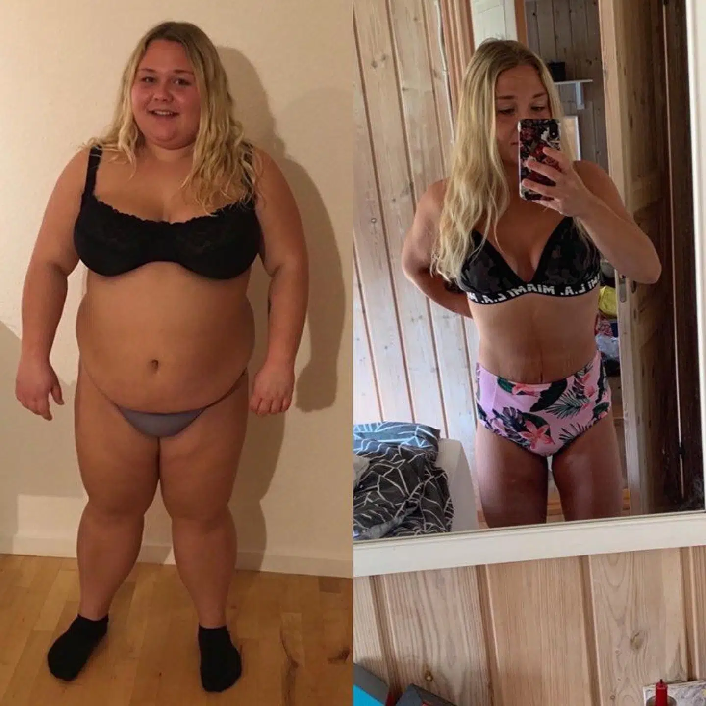 Selv om Frederikke har tabt sig, så ser hun stadig en overvægtig pige, når hun kigger i spejlet. »Jeg tager også stadig large med ind i prøverummet, selv om jeg i virkeligheden ender med en xsmall.«