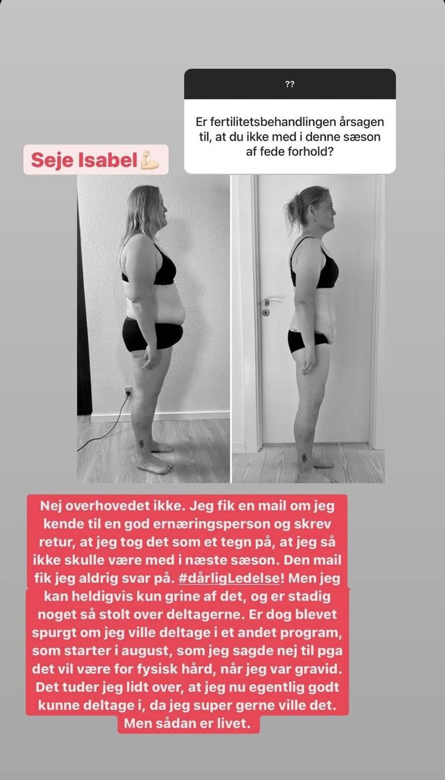 Her ses Michelle Kristensens svar til følgeren.