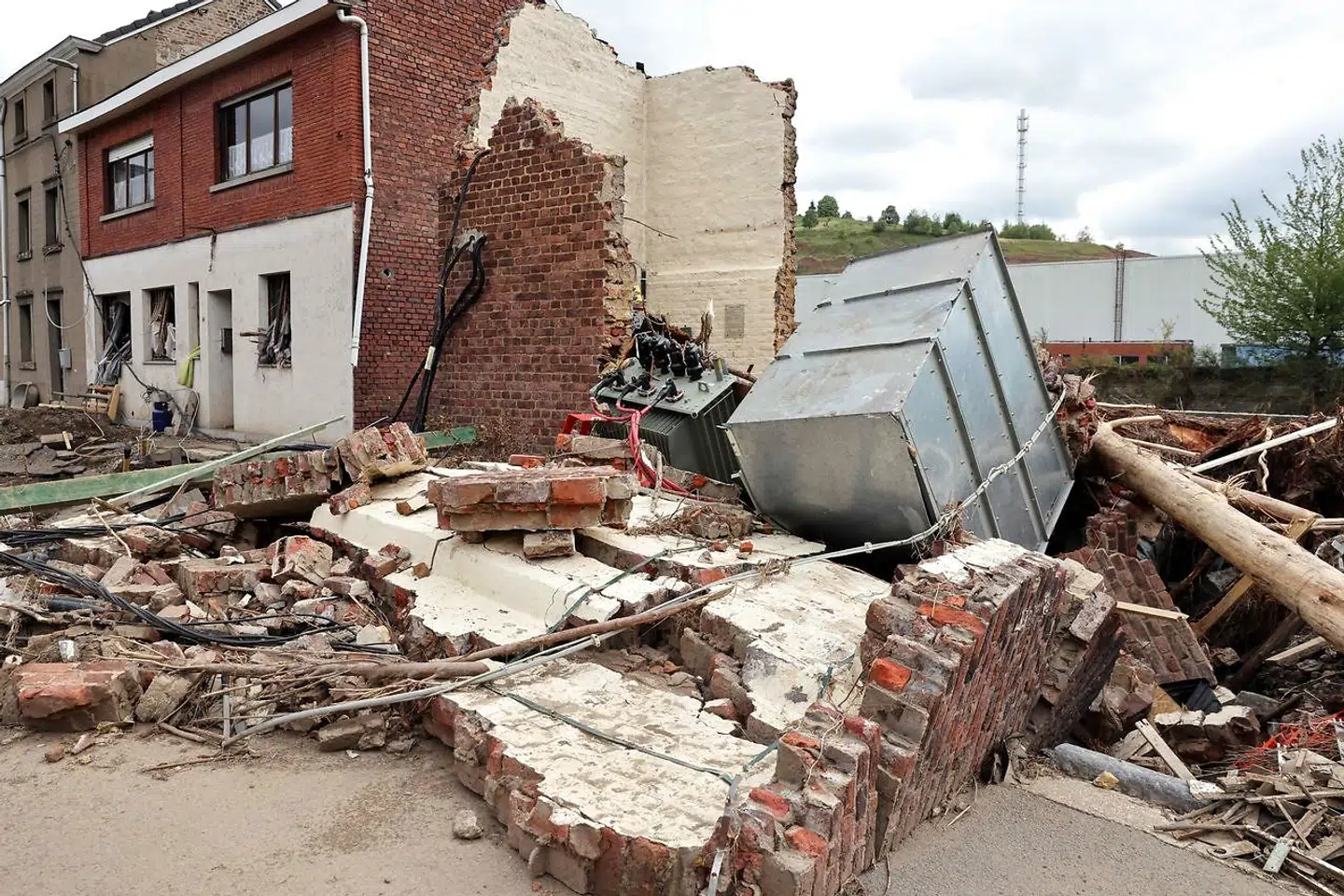 Fra byen Trooz i Belgien (foto: François WALSCHAERTS/AFP)