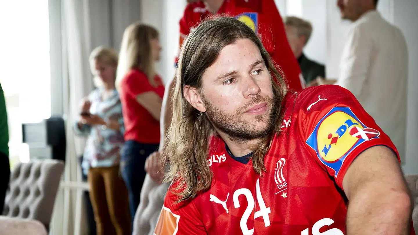 Mikkel Hansen på et pressemøde forud for OL