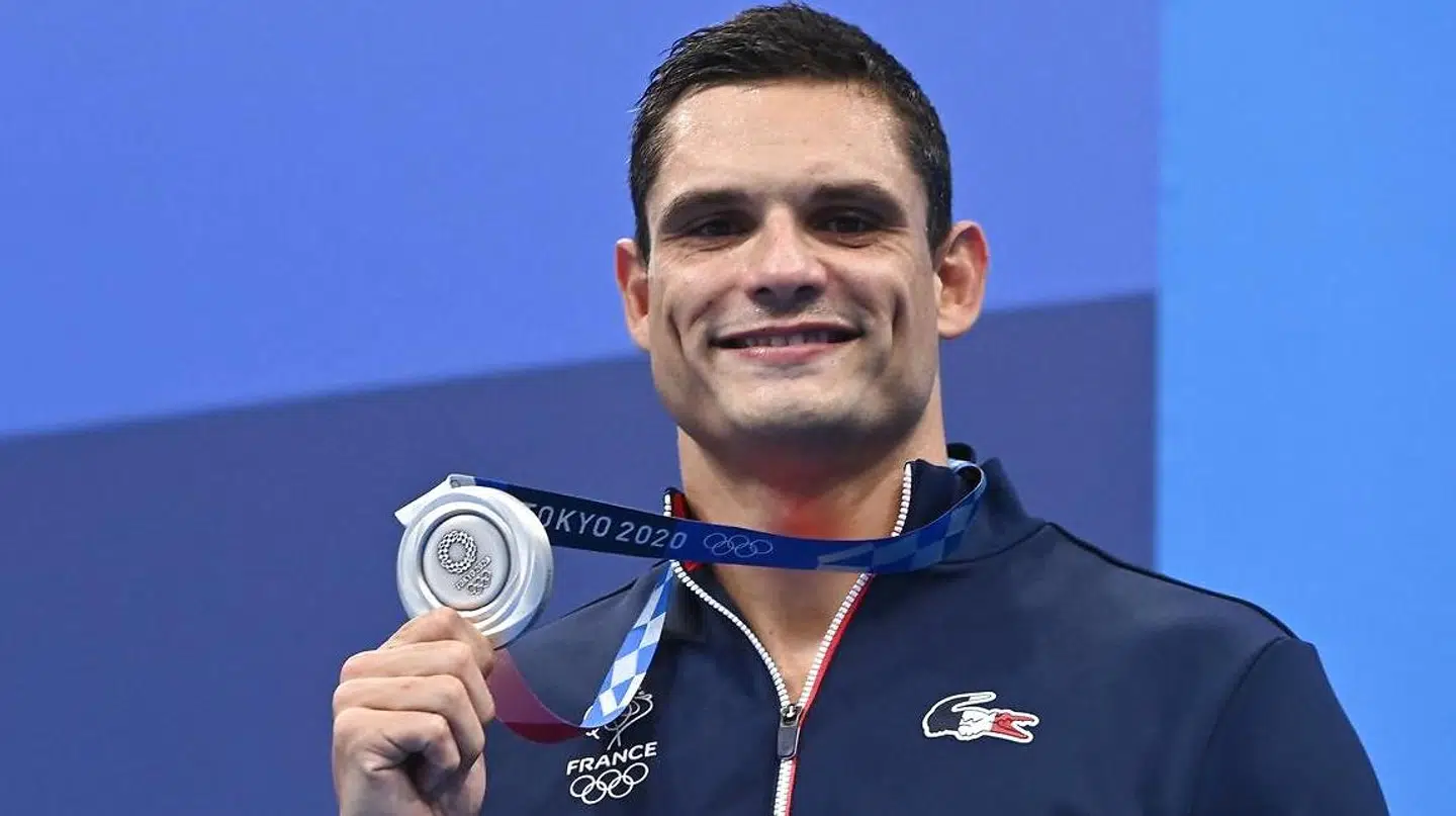 Pernille Blumes kæreste Florent Manaudou vandt sølv i 50 meter fri for mænd.