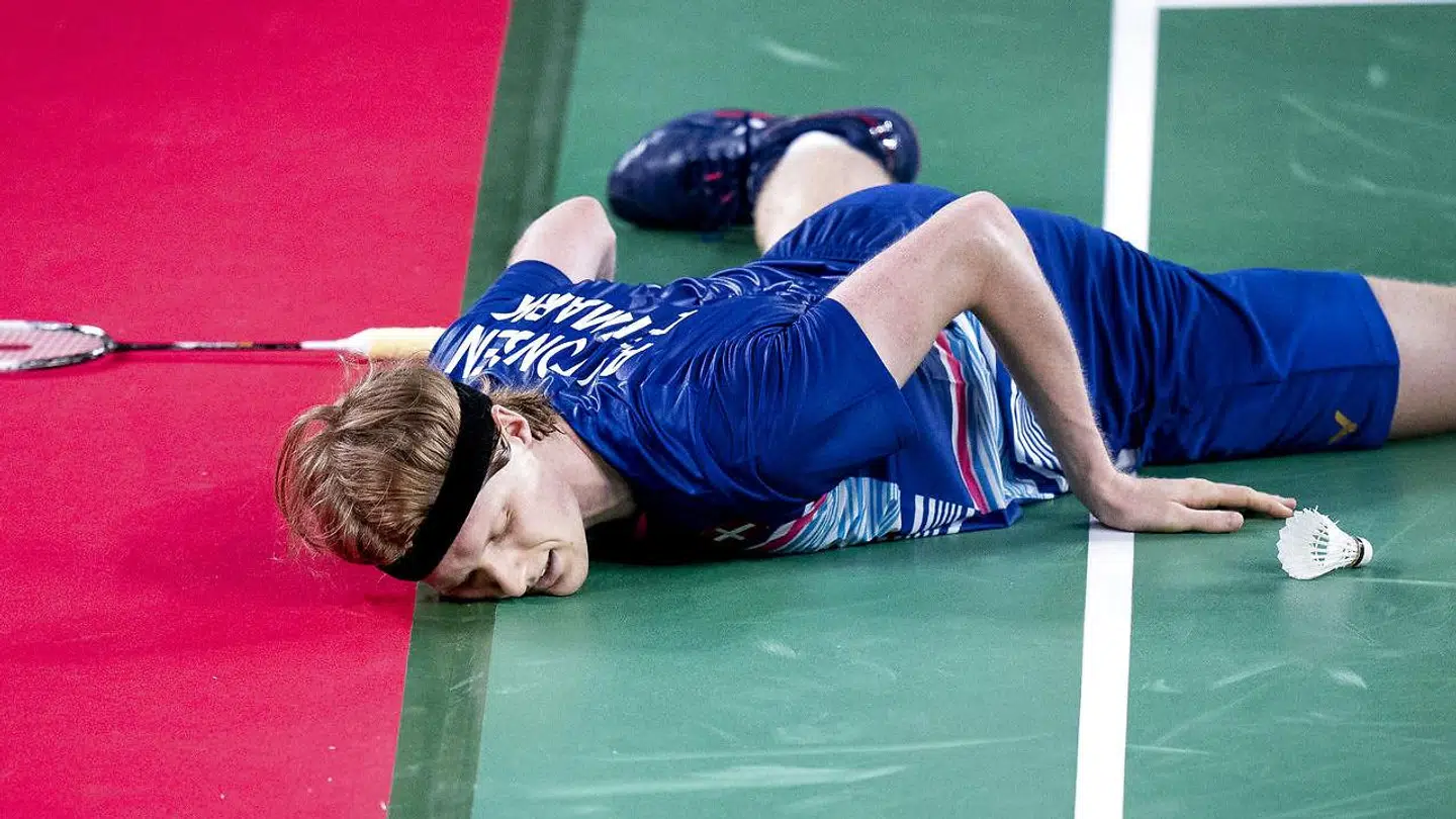 Kvartfinale: Anders Antonsen taber til Anthony Sinisuka til OL i Tokyo , lørdag den 31. juli 2021.. (Foto: Liselotte Sabroe/Ritzau Scanpix)