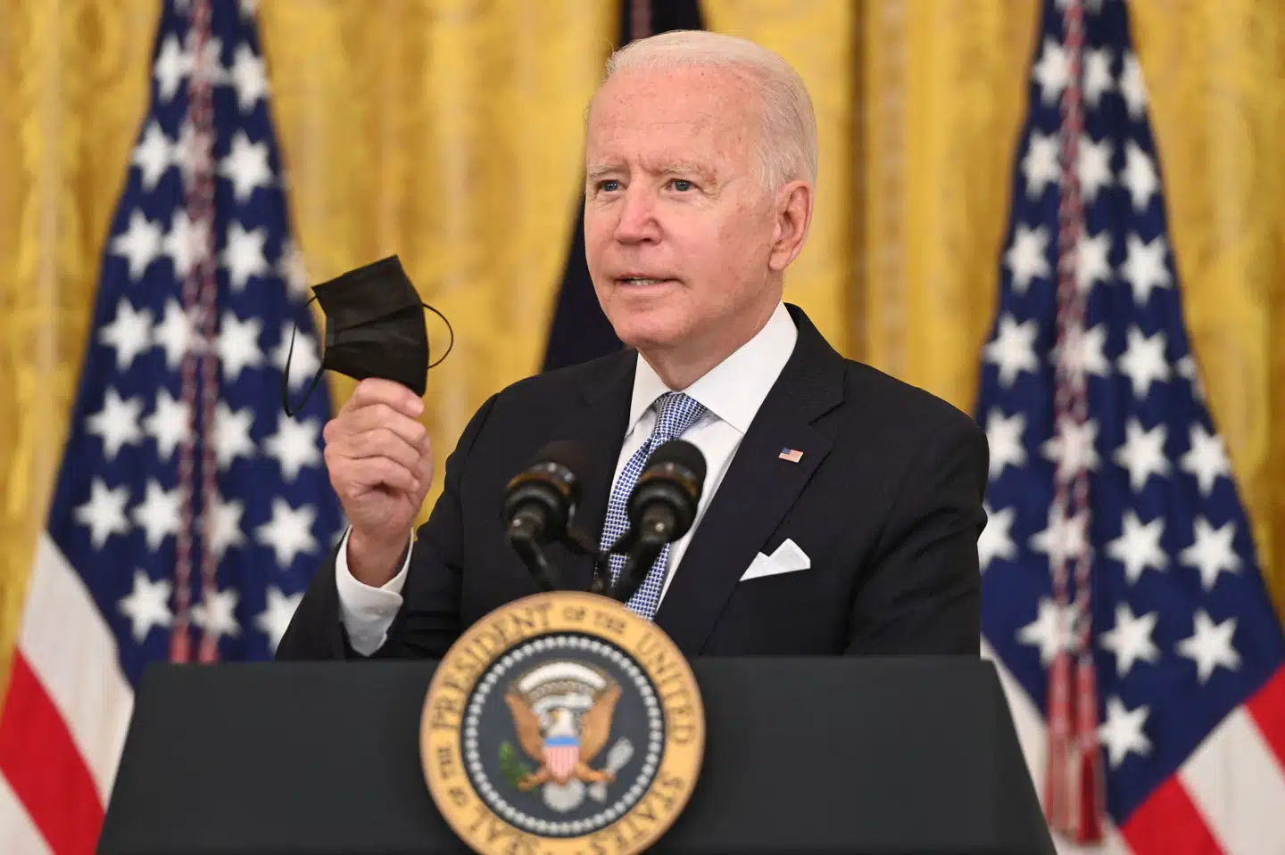 USA's præsident, Joe Biden, præsenterer torsdag en række nye tiltag for at mindske spredningen af coronavirusset. Saul Loeb/Ritzau Scanpix