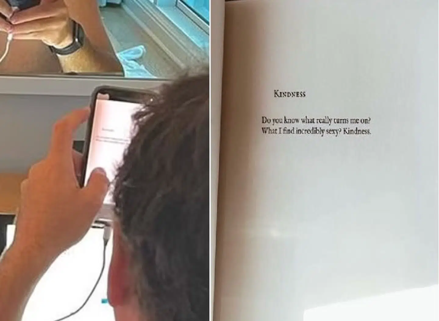 Til venstre ses billedet, hvor der er zoomet ind, og til højre ses Britney Spears' opslag.