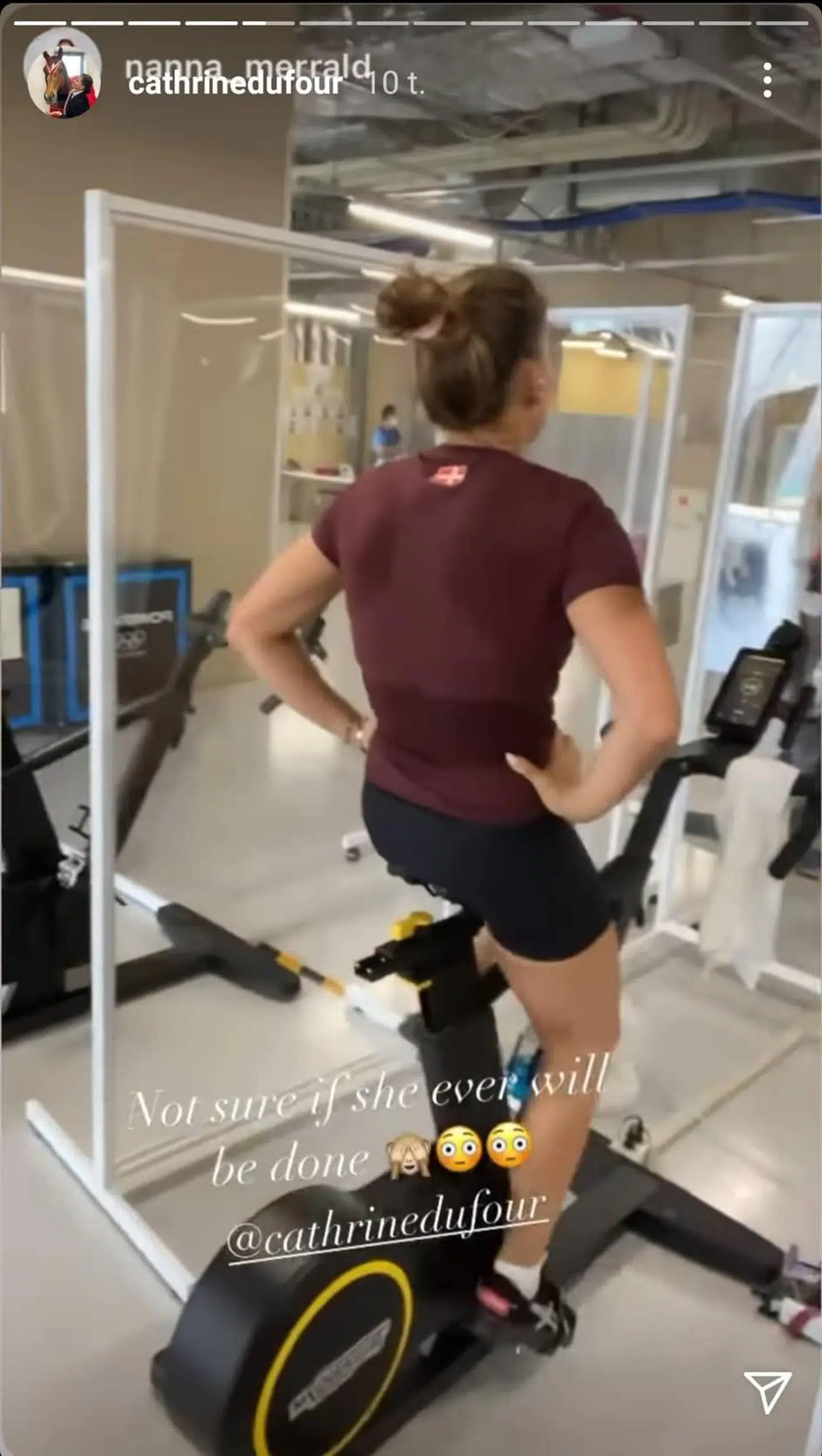 Som det kan ses her, er alle træningsmaskiner delt op, så atleterne undgår nærkontakt.