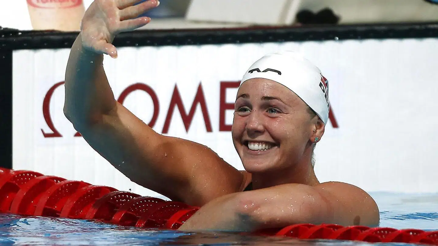 OBS årstal ændret!!! (ARKIV) Denmark's Jeanette Ottesen Gray smiles after her women's 50m butterfly heats during the World Swimming Championships at the Sant Jordi arena in Barcelona August 2, 2013. Svømmer Jeanette Ottesen fylder 30 år lørdag den 30. december 2018. (Foto: ALBERT GEA/Scanpix 2017)