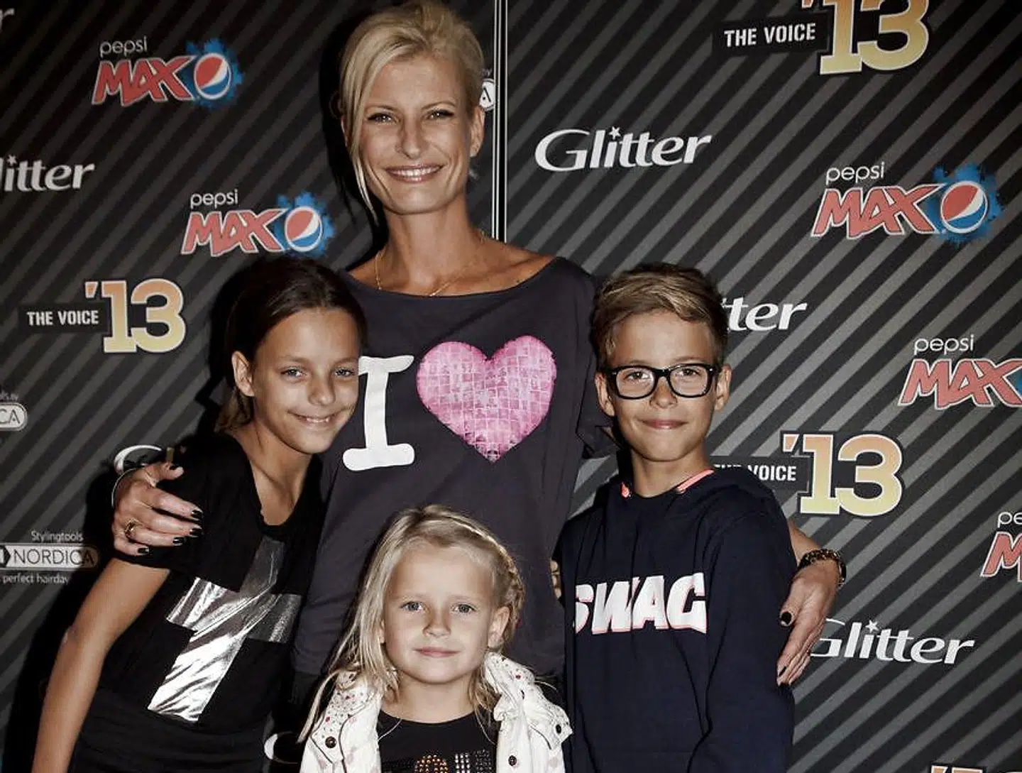 TArkivfoto fra 2013 af Mai-Britt Vingsøe med hendes tre børn.