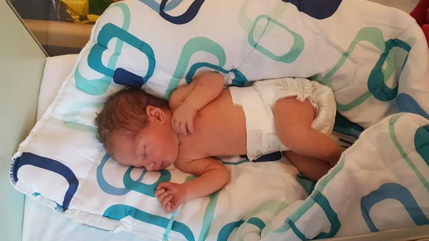 Melina som nyfødt. (Privatfoto)