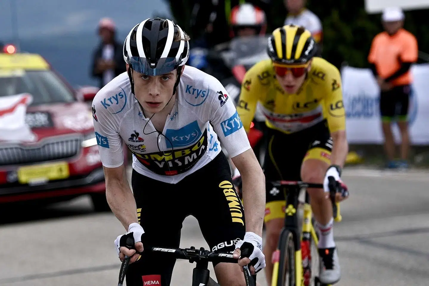 Jonas Vingegaard har kørt fuldstændig fantastisk i årets Tour de France. Her ses han på Mont Ventoux, hvor han kørte fra Tadej Pogacar.