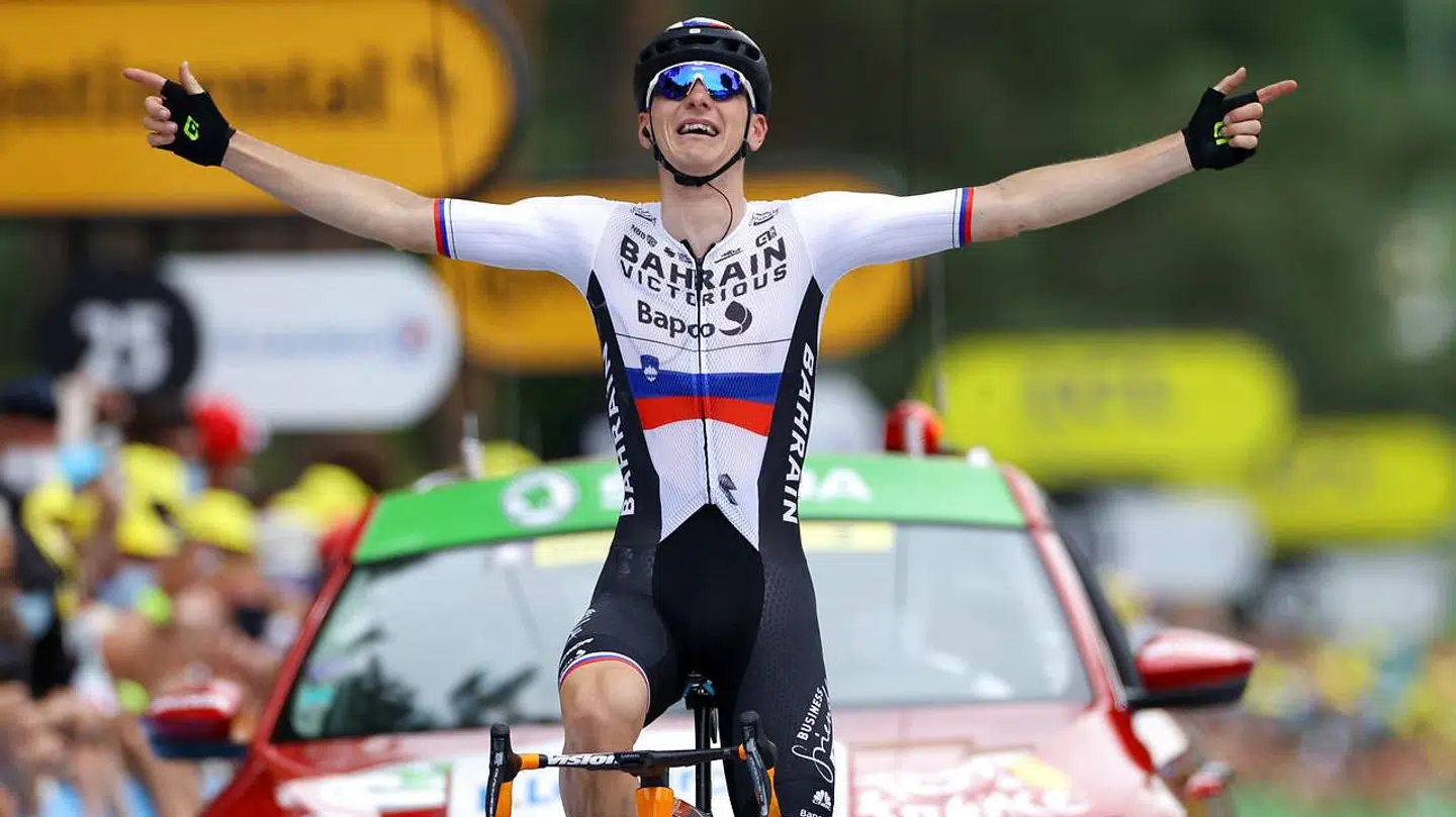 Bahrain Victorius' Matej Mohoric sejrer på Tourens 7. etape.