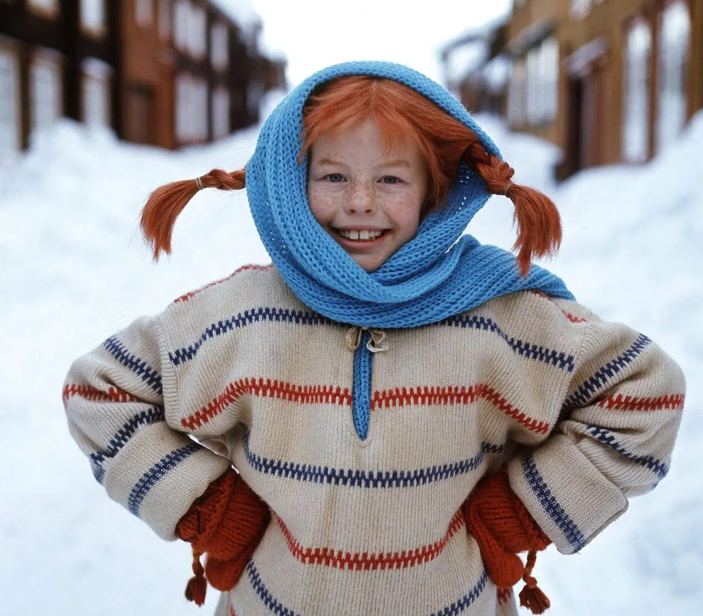 Inger Nilsson som Pippi Langstrømpe i den første film fra 1968.