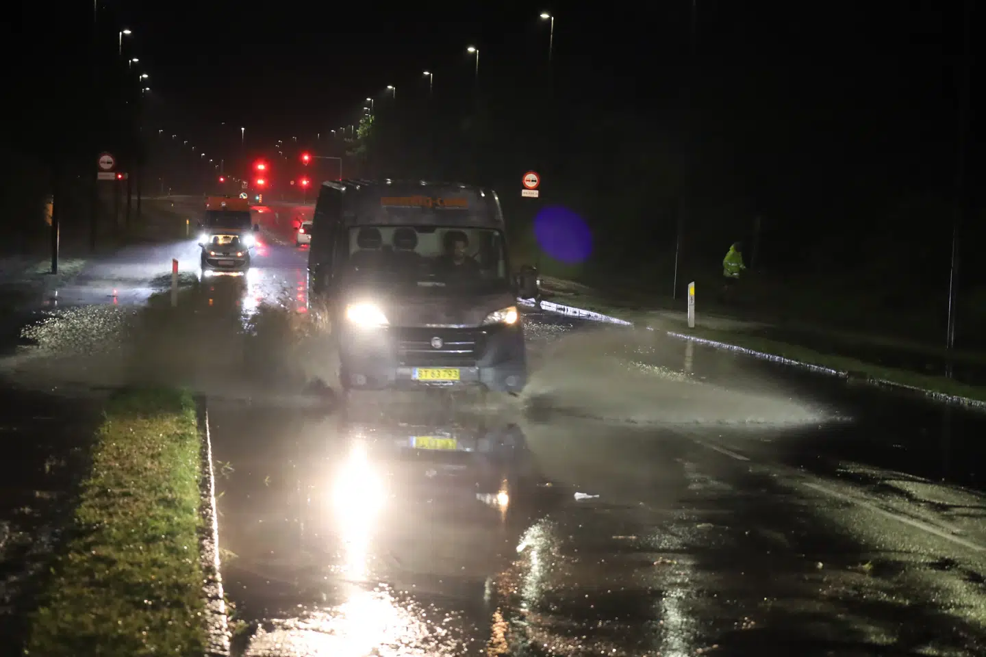 Odense torsdag aften. Fredag varsles der mere vand fra oven.Foto: Byrd